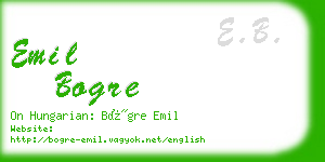 emil bogre business card